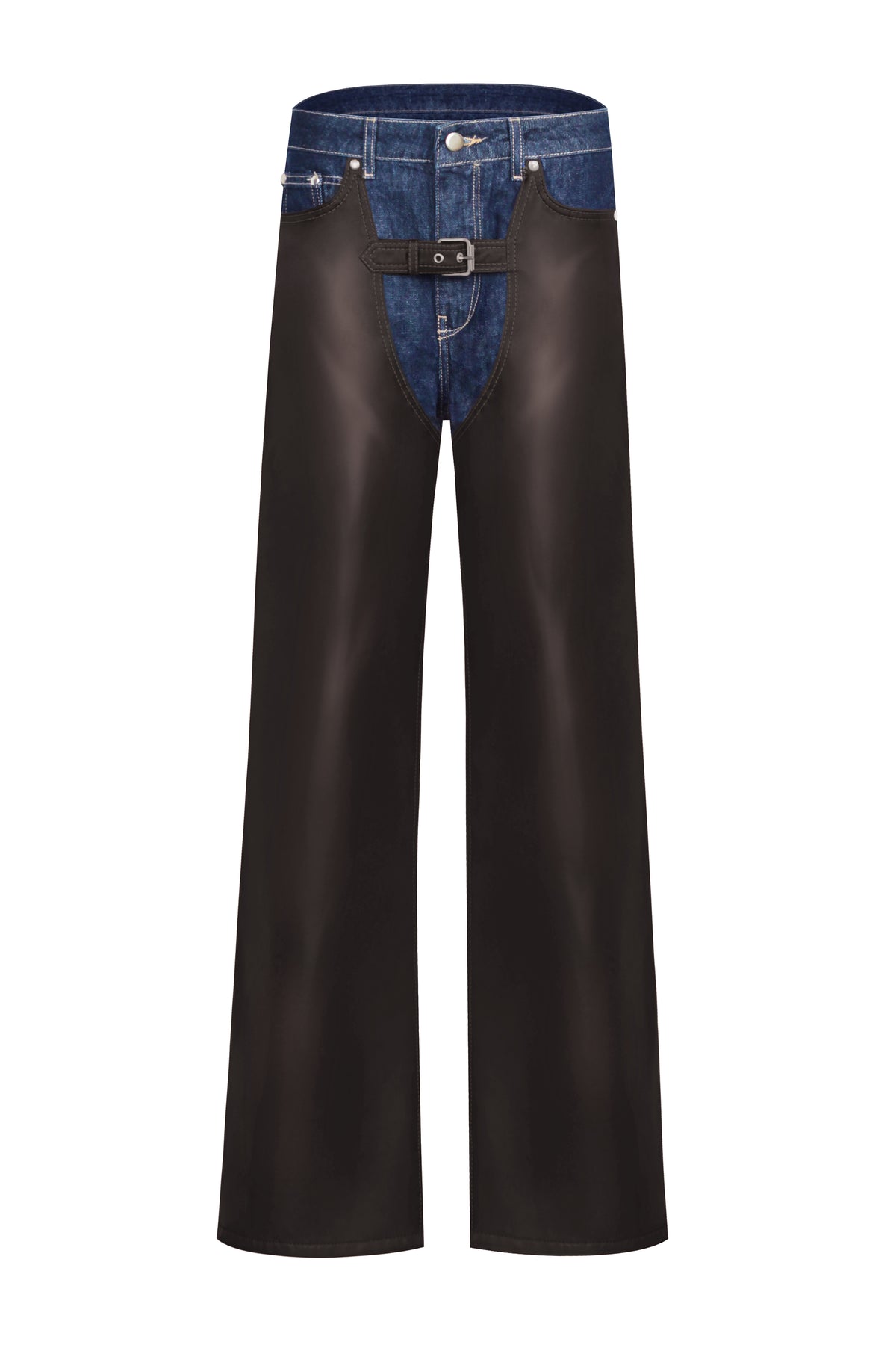 Jeans with eco-leather