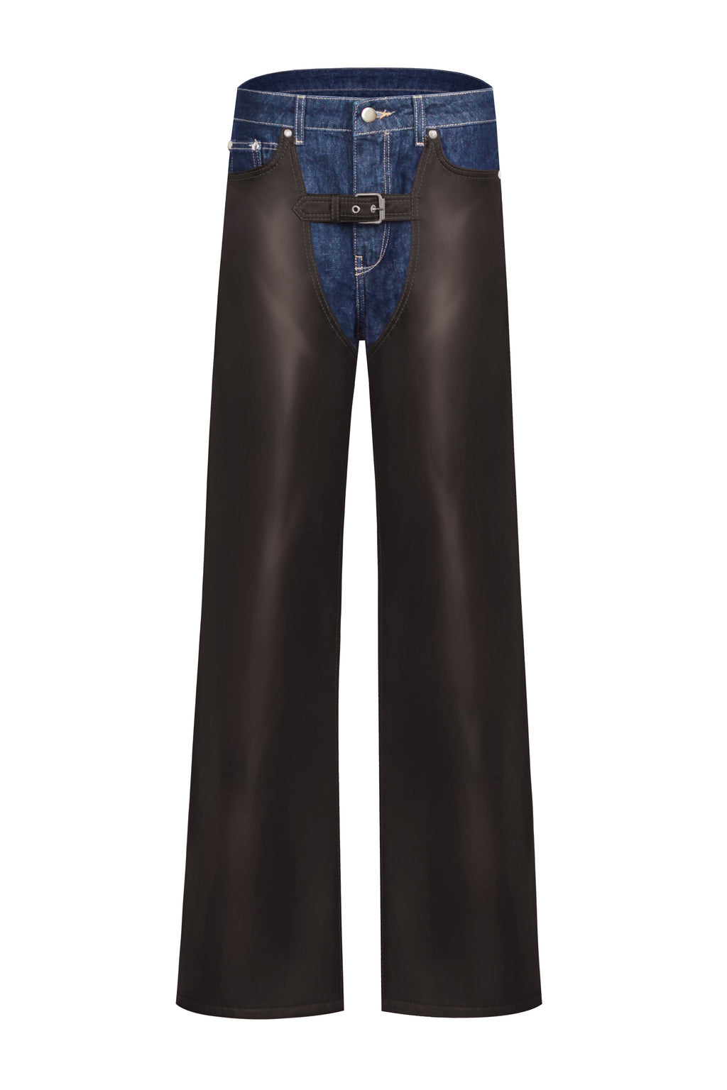 Jeans with eco-leather
