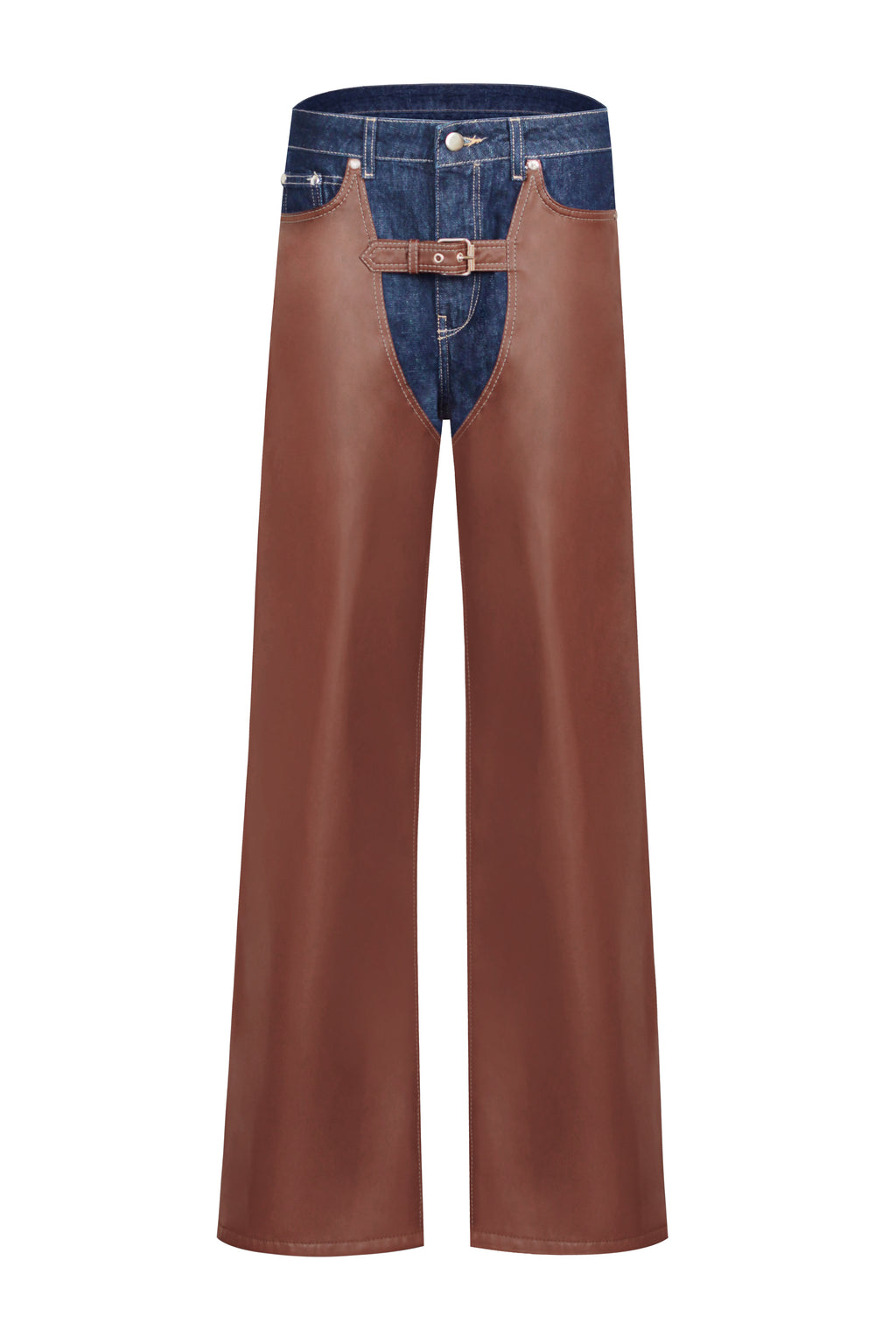 Jeans with eco-leather