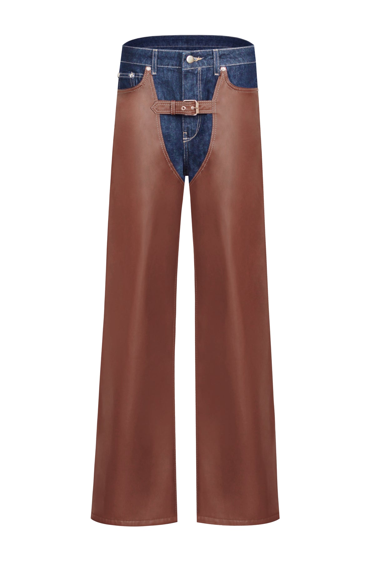 Jeans with eco-leather
